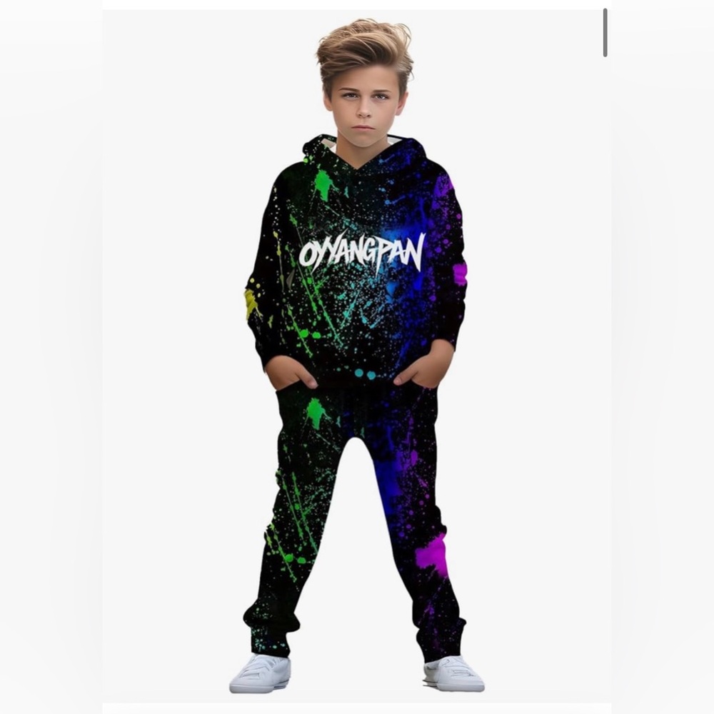 Hoodie & Pants Outfit For Boys age 9/10 Lightweight Non-Fleece see size chart